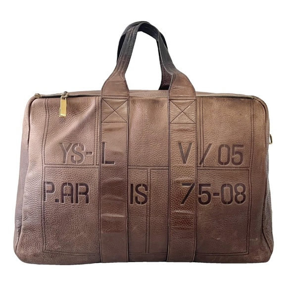 Yves Saint Laurent XL brown gradient full grain leather duffle bag - Picture 1 of 11